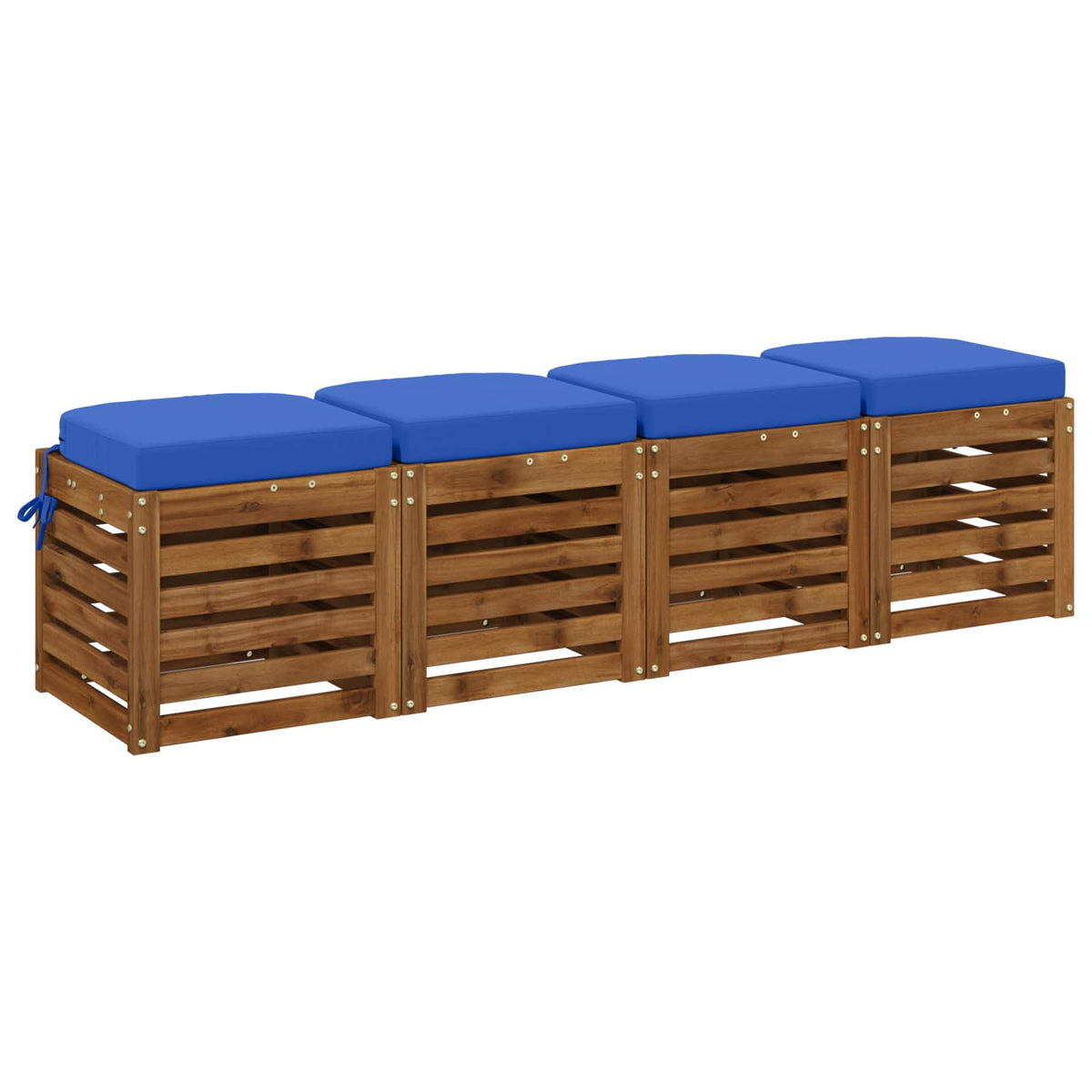 vidaXL 4-Piece Seat Cushions SOEST 4 pcs 100% Polyester Royal Blue 3