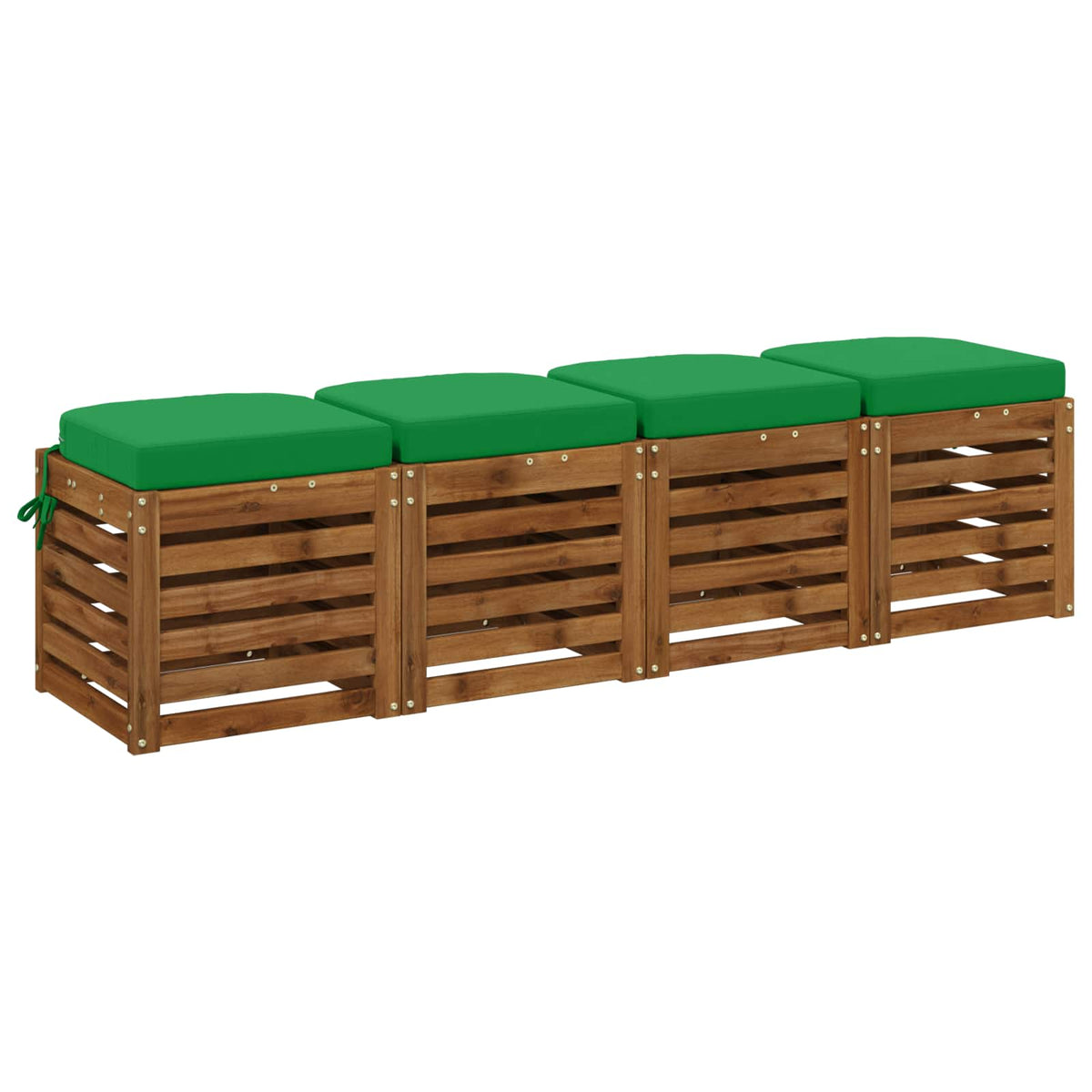 vidaXL 4-Piece Seat Cushions SOEST 4 pcs 100% Polyester Green 3