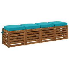 vidaXL 4-Piece Seat Cushions SOEST 4 pcs 100% Polyester Turquoise 3