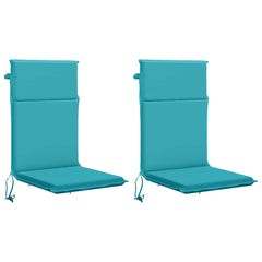 vidaXL High Back Chair Cushion GEMERT 2 pcs 100% Polyester Turquoise 2