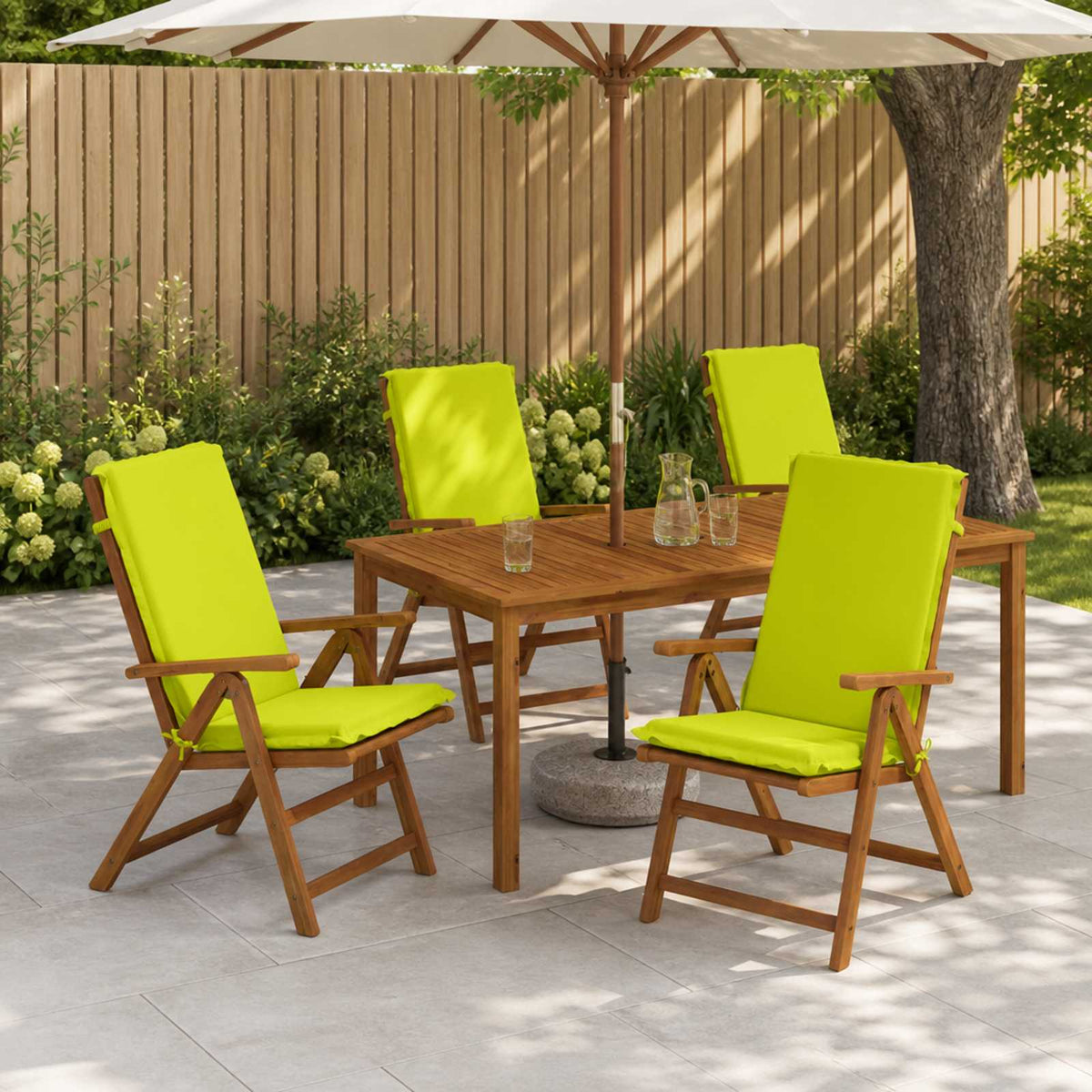 High Back Chair Cushion GEMERT 100% Polyester 4 pcs Bright green (polyester)