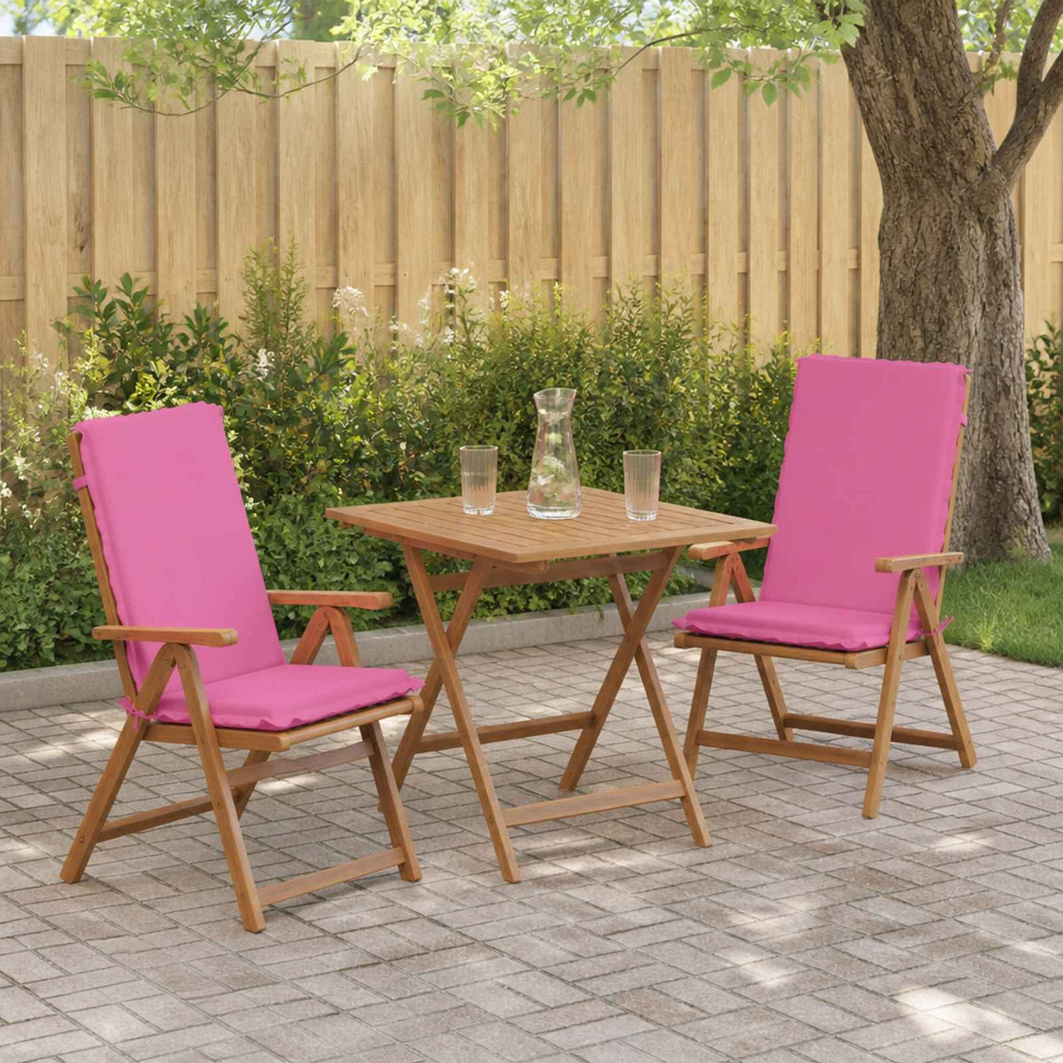vidaXL High Back Chair Cushion GEMERT 2 pcs 100% Polyester Pink 1