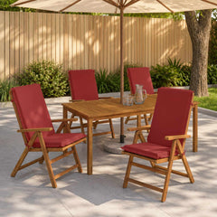High Back Chair Cushion GEMERT 100% Polyester White 4 pcs Wine red (polyester)