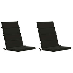 vidaXL High Back Chair Cushion GEMERT 2 pcs 100% Polyester Black 2