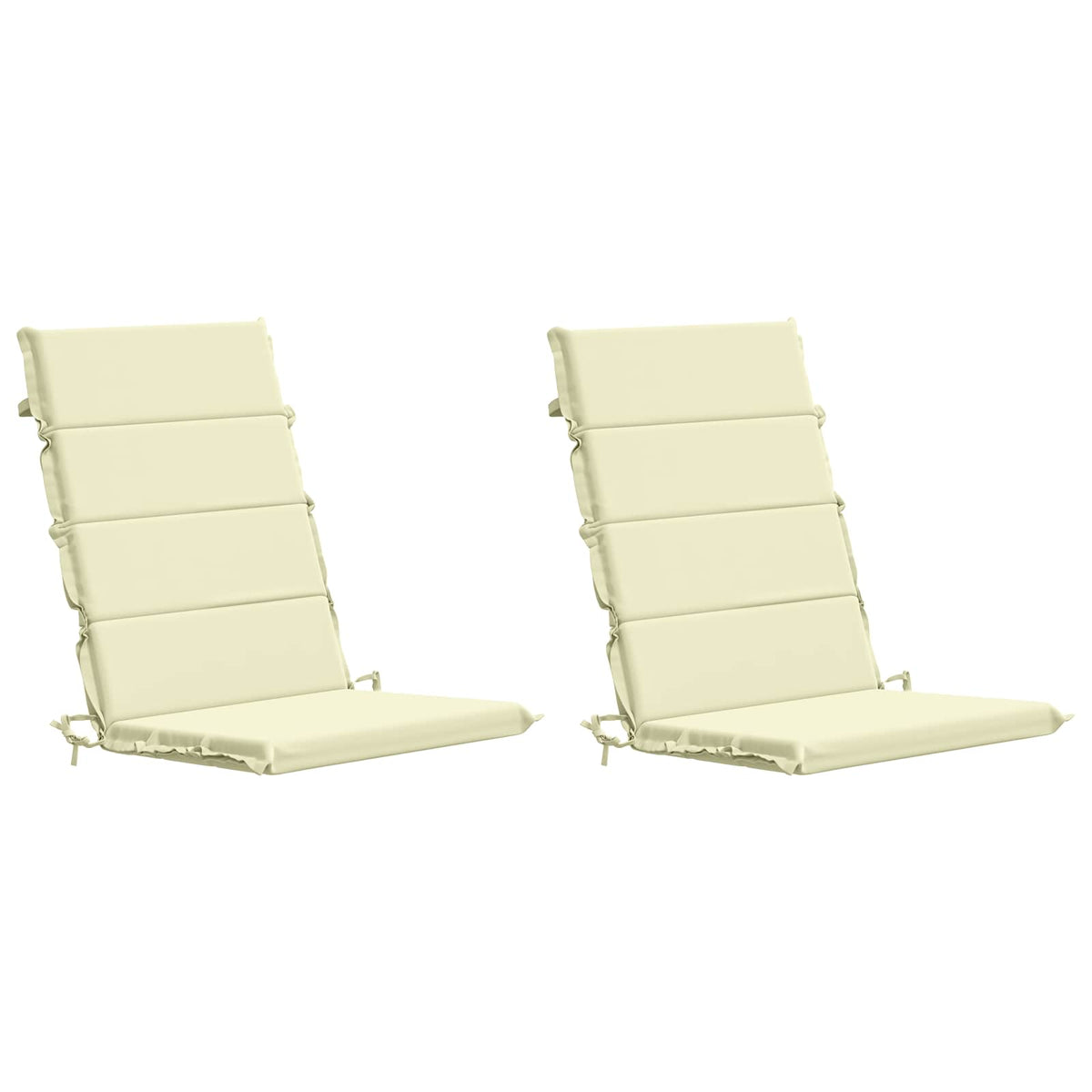 vidaXL High Back Chair Cushion GEMERT 2 pcs 100% Polyester Cream 2