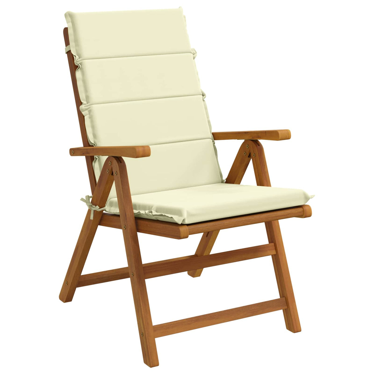 vidaXL High Back Chair Cushion GEMERT 2 pcs 100% Polyester Cream 3