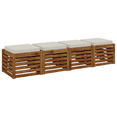 vidaXL 4-Piece Seat Cushions VUGHT 4 pcs 100% Polyester White 3