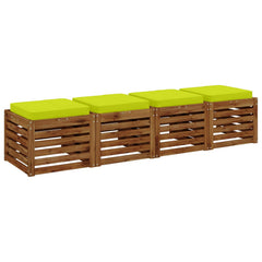 vidaXL 4-Piece Seat Cushions VUGHT 4 pcs 100% Polyester Bright Green 3