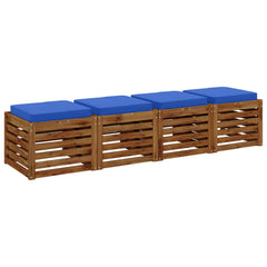 vidaXL 4-Piece Seat Cushions VUGHT 4 pcs 100% Polyester Royal Blue 3