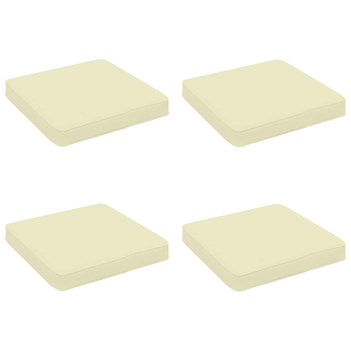 vidaXL 4-Piece Seat Cushions VUGHT 4 pcs 100% Polyester Cream 2