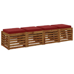 vidaXL 4-Piece Seat Cushions VUGHT 4 pcs 100% Polyester Wine Red 3