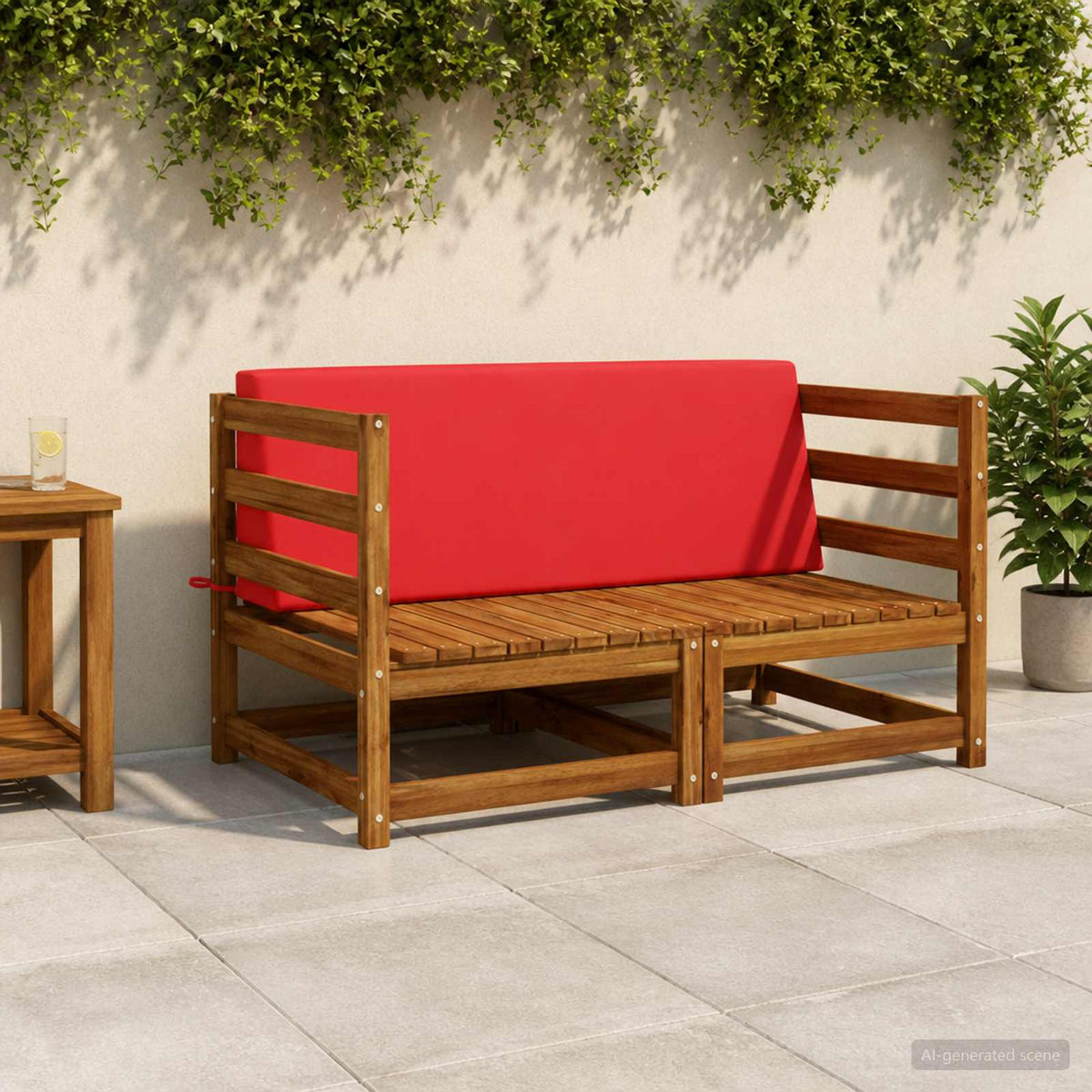 vidaXL Back Cushion SOEST 100% Polyester Red 120 x 20 x 40 cm 1