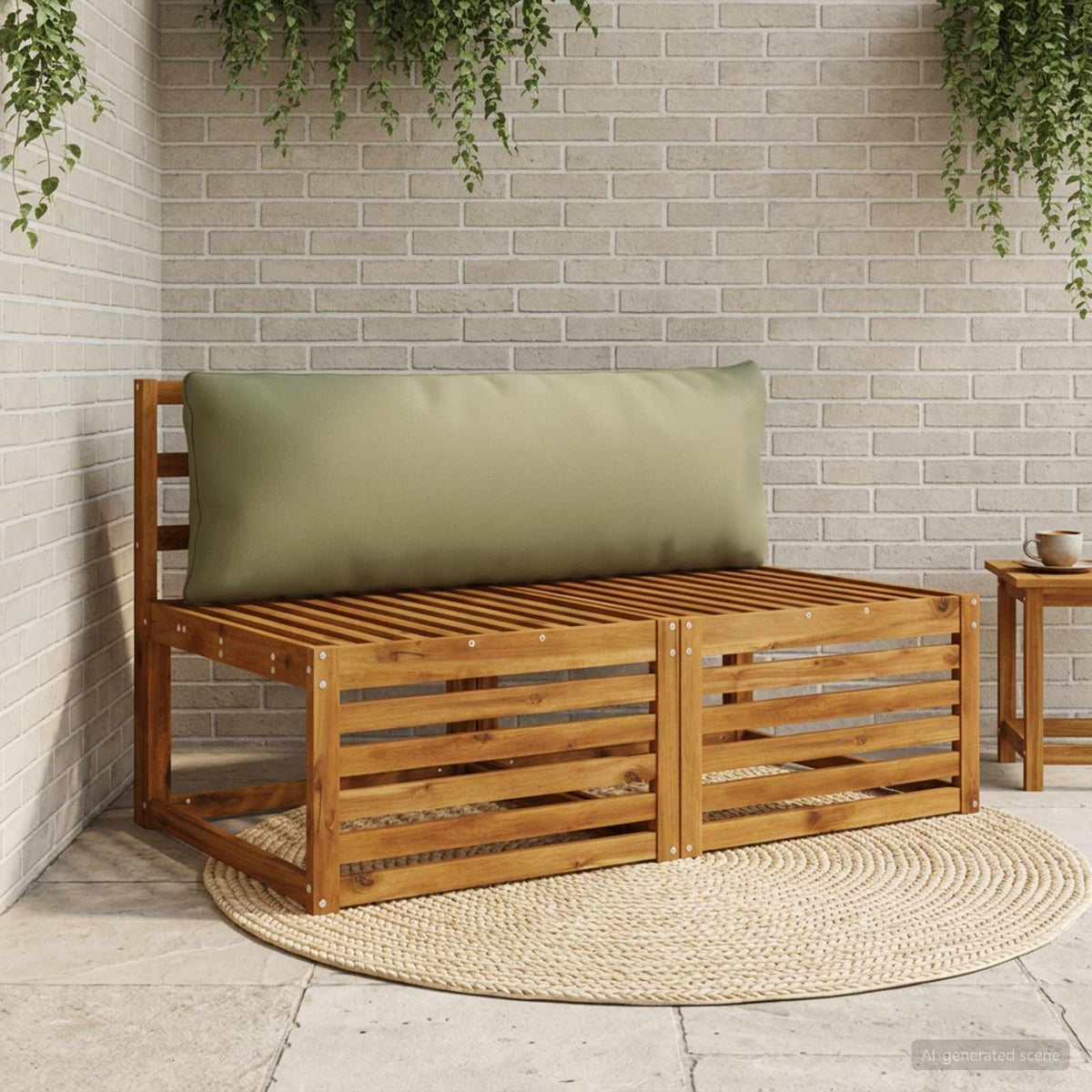 Back Cushion PUTTEN 100% Polyester Melange 120 x 40 x 15 cm Olive Green
