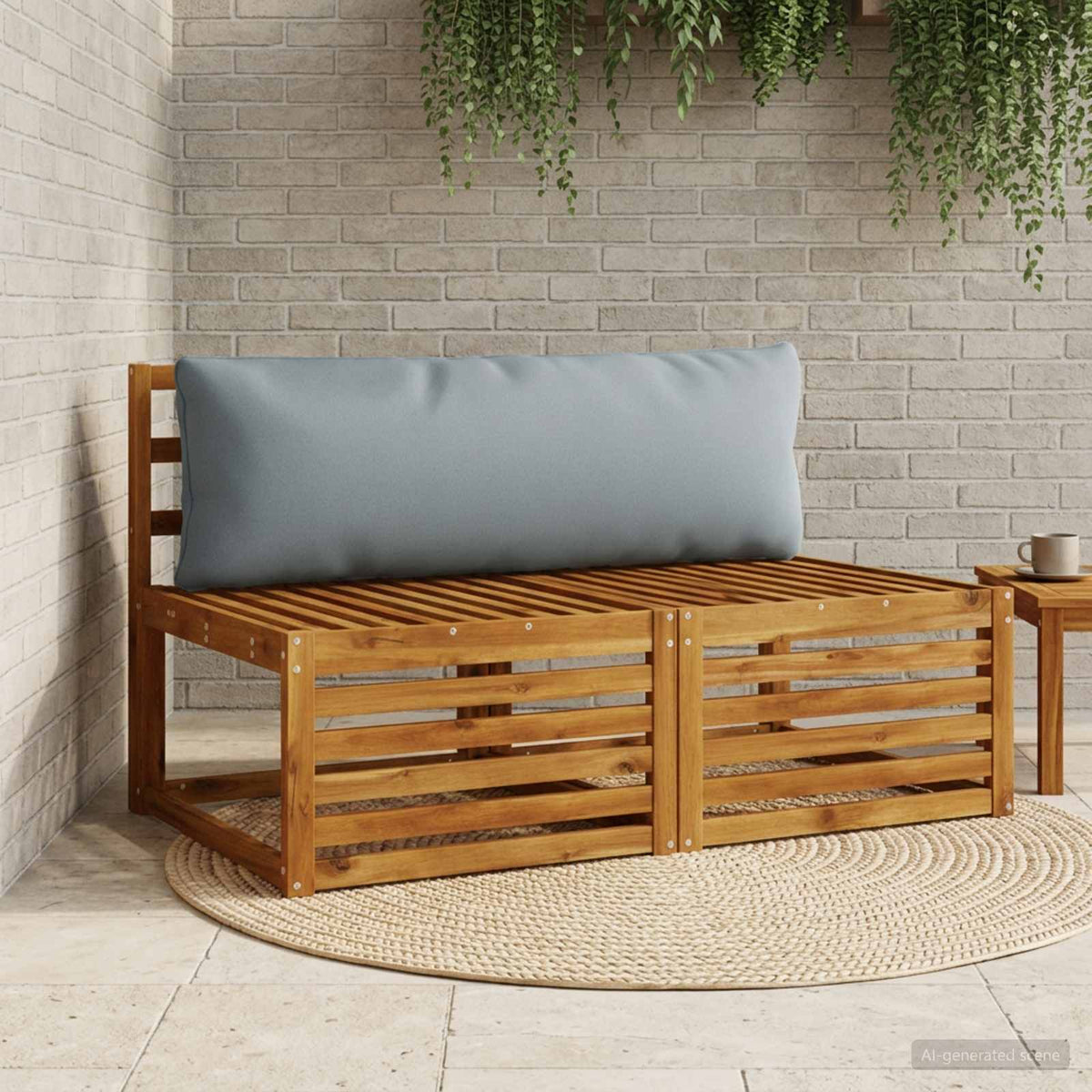 Back Cushion PUTTEN 100% Polyester Melange 120 x 40 x 15 cm Blue