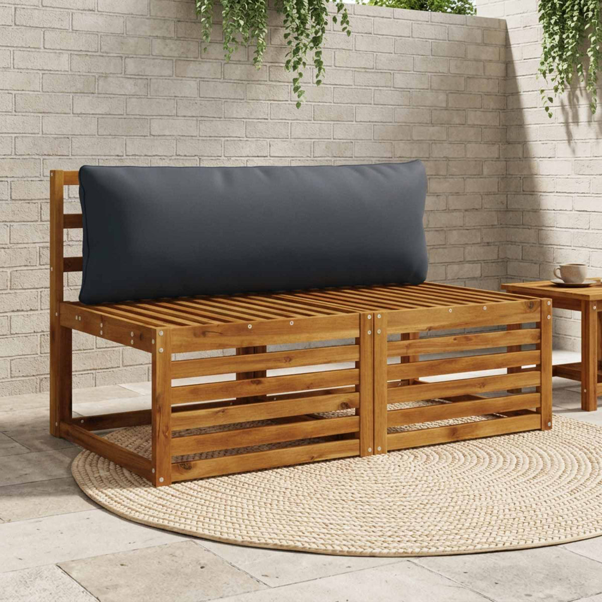 Back Cushion PUTTEN 100% Polyester Melange 120 x 40 x 15 cm Dark Blue