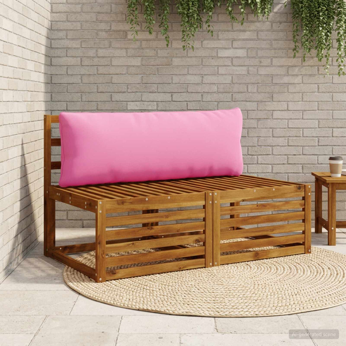Back Cushion PUTTEN Polyester 120 x 40 x 15 cm Pink