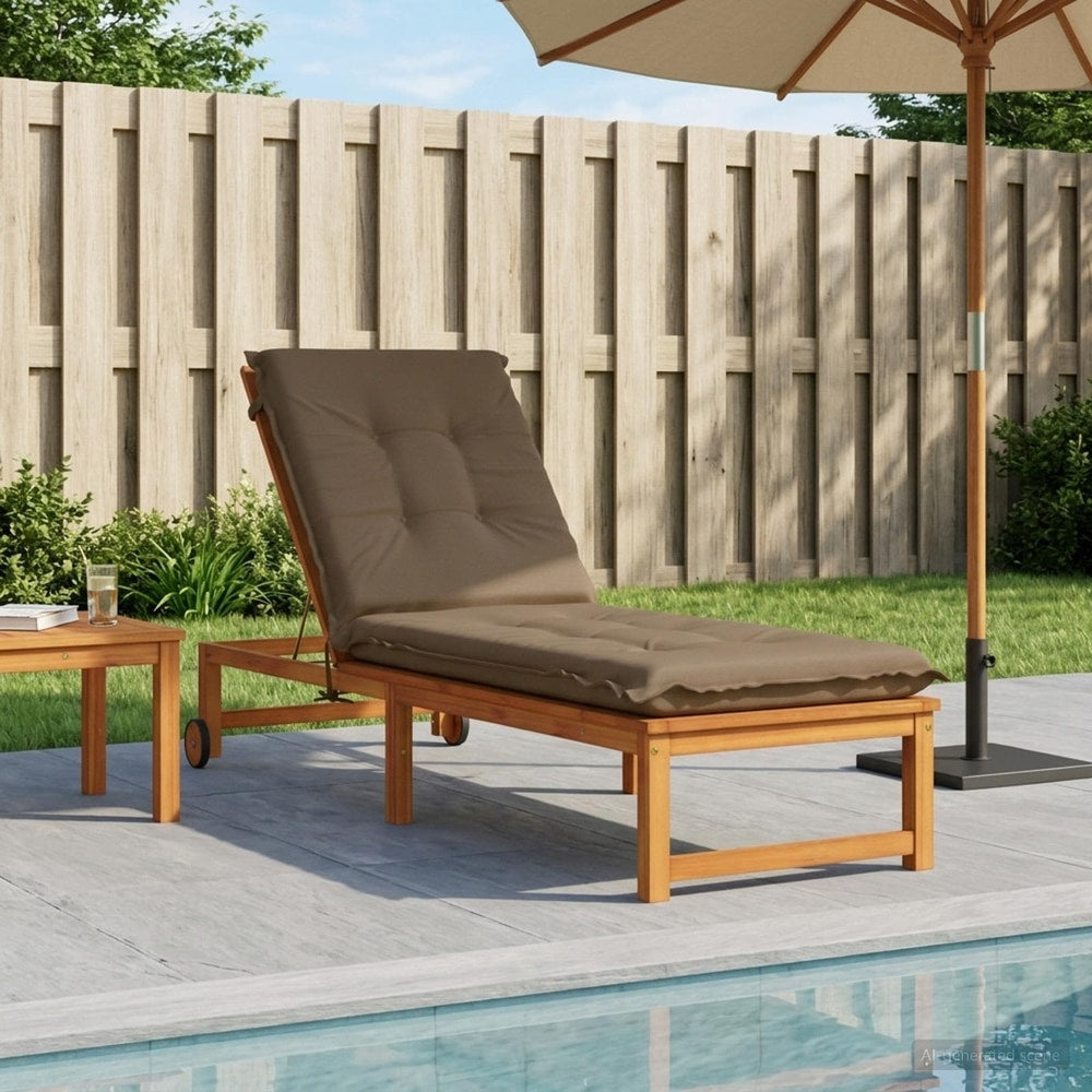 Sunlounger Cushion GEMERT 100% Polyester Melange 190 x 60 x 9 cm Taupe