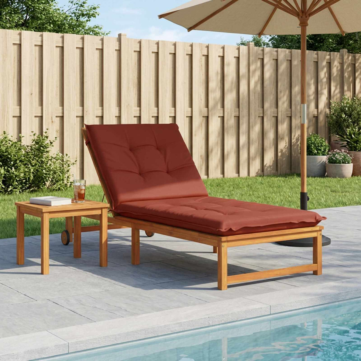 Sunlounger Cushion GEMERT Polyester Melange Red