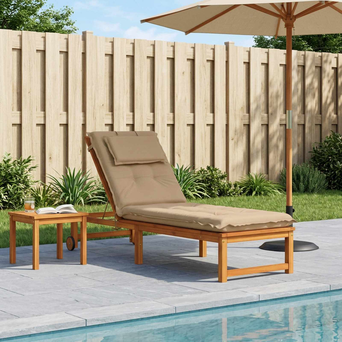 Sunlounger Cushion GEMERT 100% Polyester Melange Sand