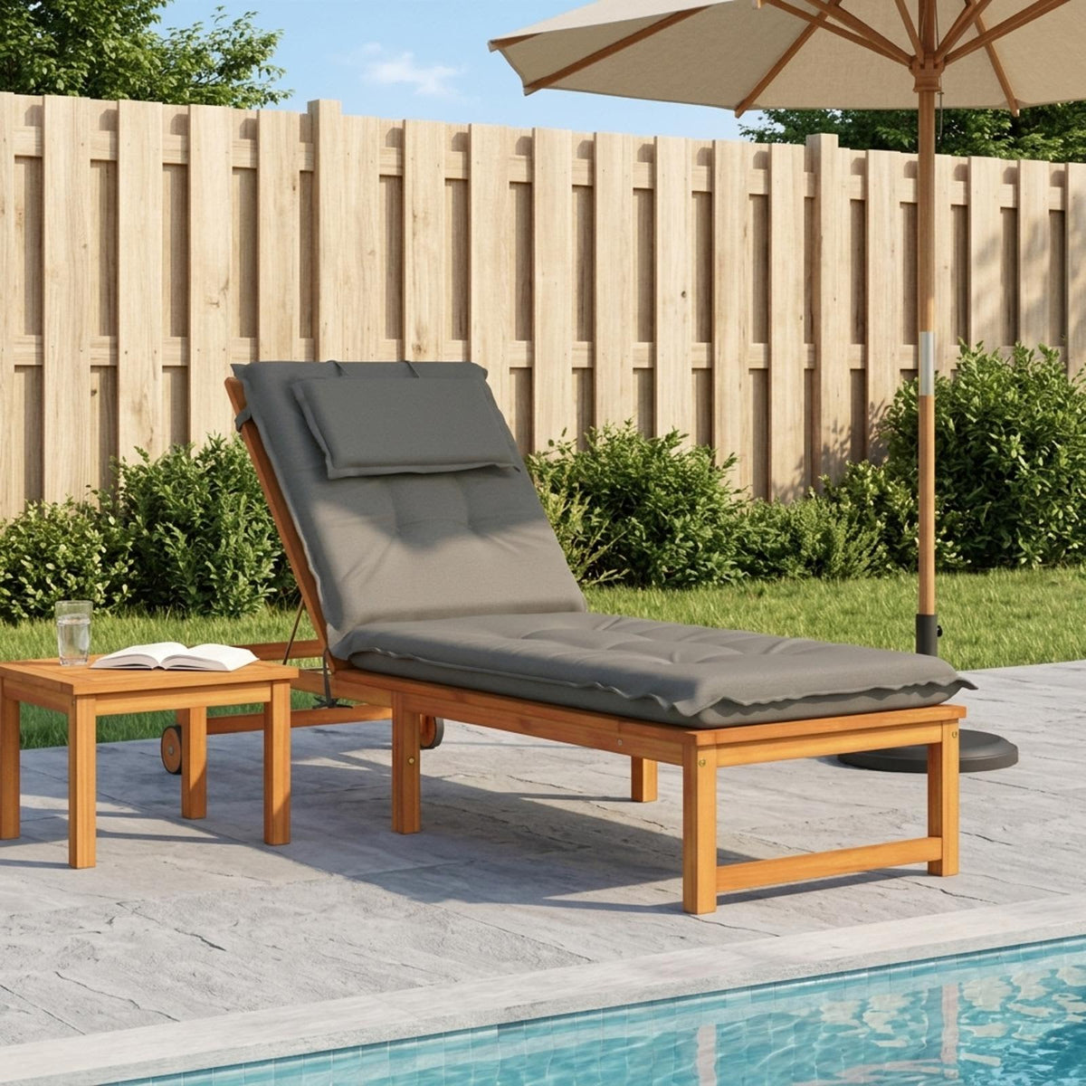 Sunlounger Cushion GEMERT 100% Polyester Melange Grey