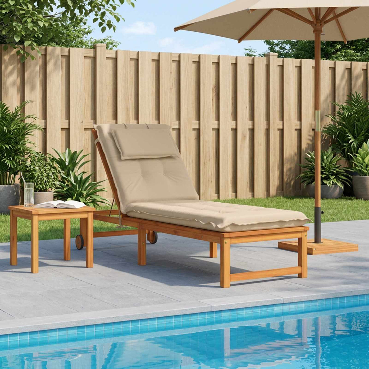 Sunlounger Cushion GEMERT 100% Polyester Melange Cream