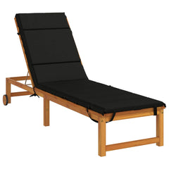 vidaXL Sunlounger Cushion GEMERT 100% Polyester Black 200 x 50 x 3 cm 3