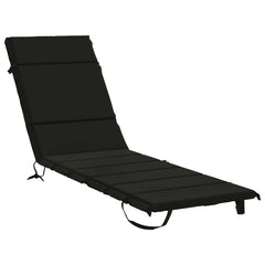 vidaXL Sunlounger Cushion GEMERT 100% Polyester Black 200 x 50 x 3 cm 2