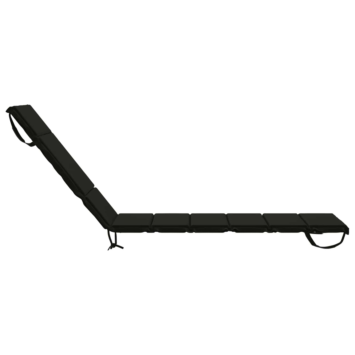 vidaXL Sunlounger Cushion GEMERT 100% Polyester Black 200 x 50 x 3 cm 5