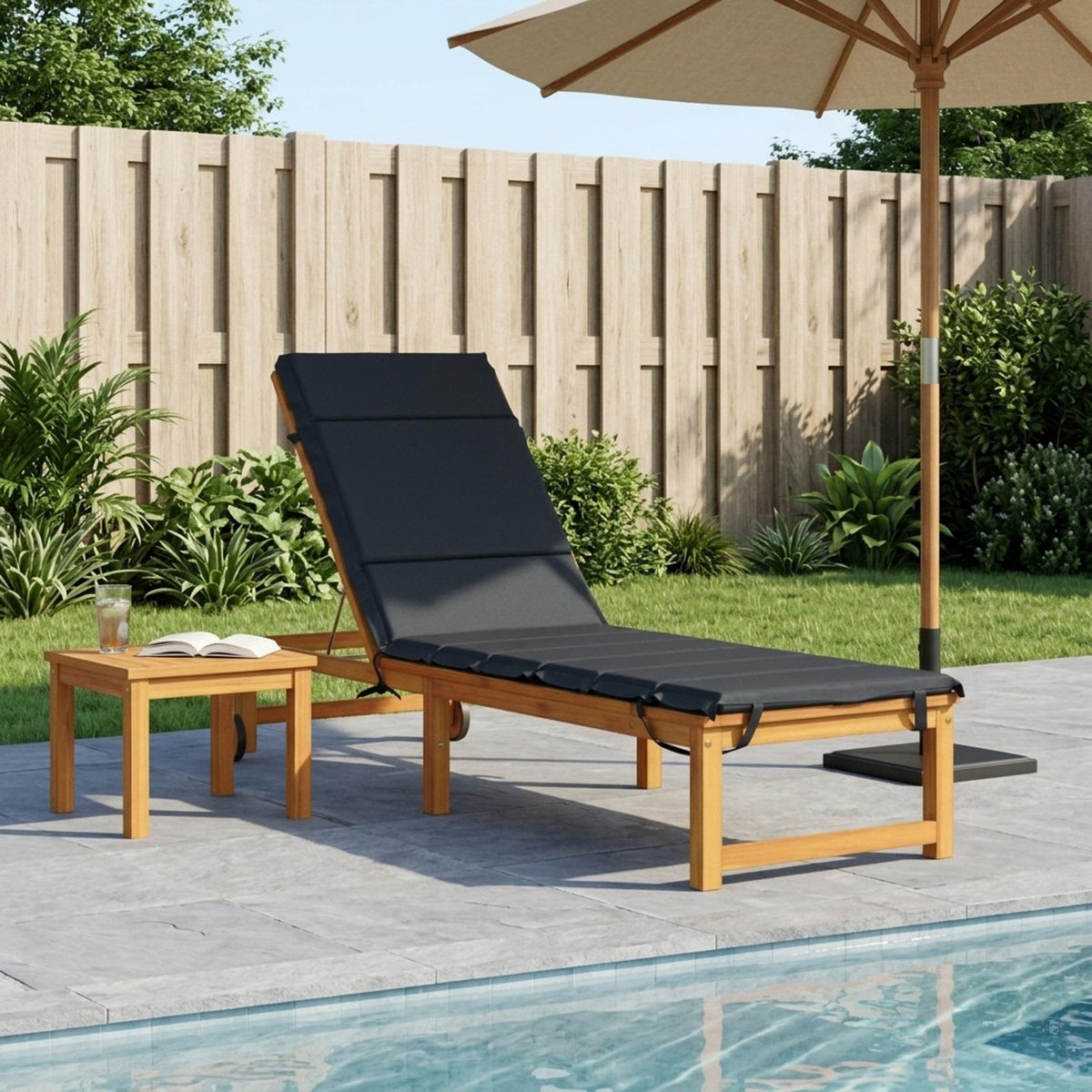 vidaXL Sunlounger Cushion GEMERT 100% Polyester Dark Blue 1