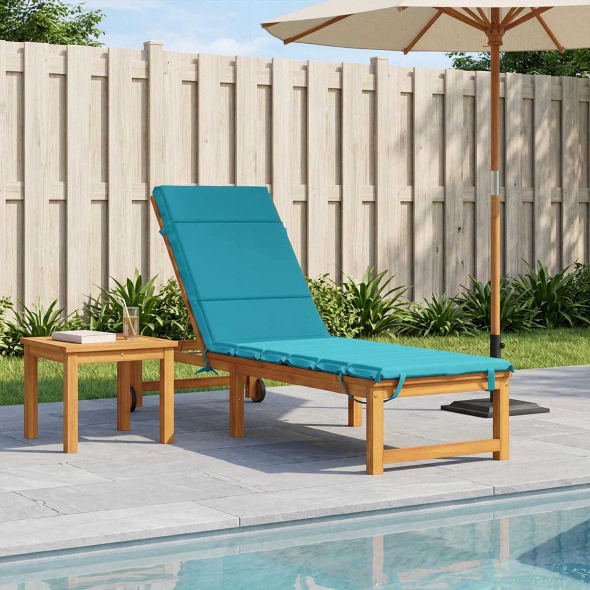 vidaXL Sunlounger Cushion GEMERT 100% Polyester Turquoise 1