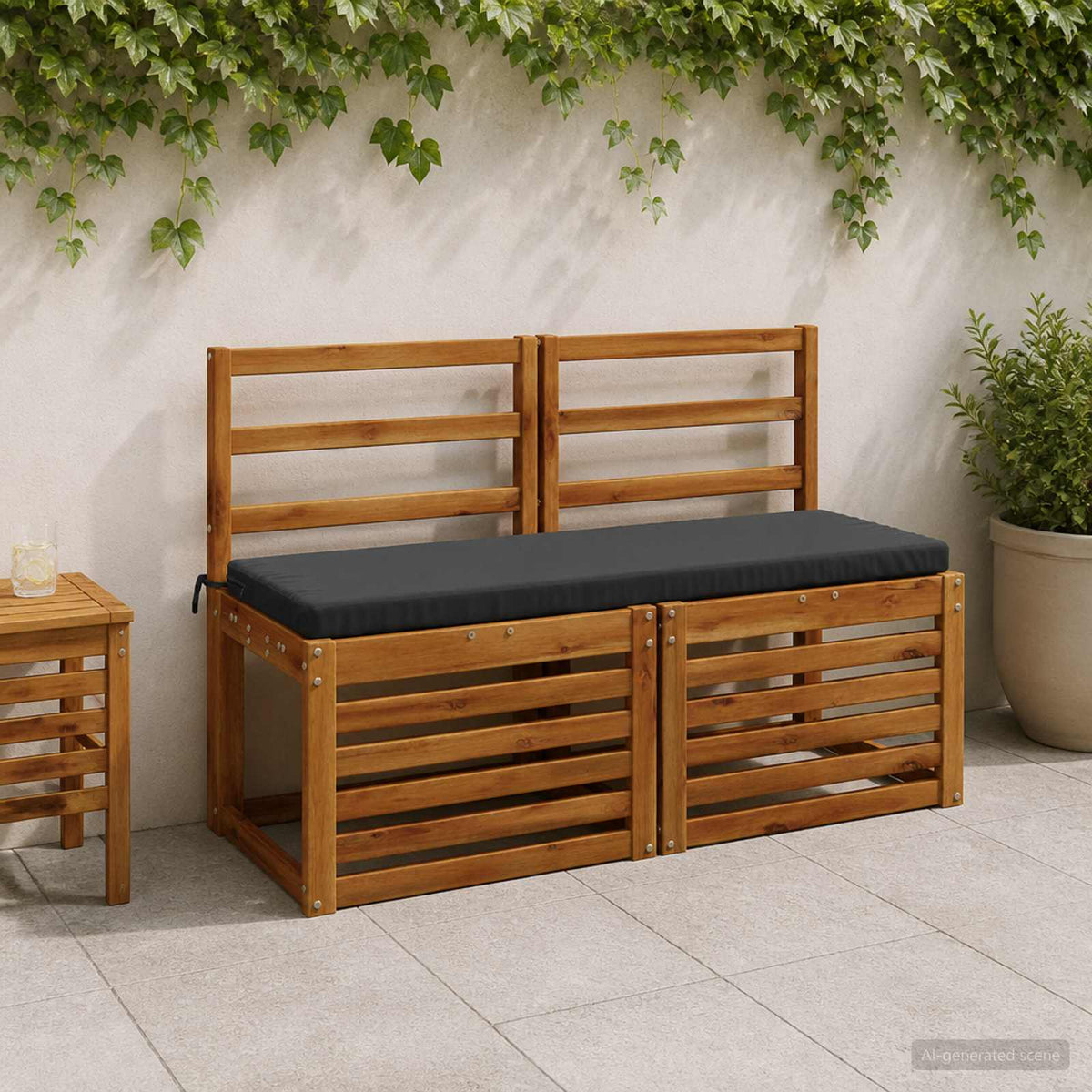 vidaXL Bench Cushions SOEST 2 pcs 100% Polyester Anthracite 1