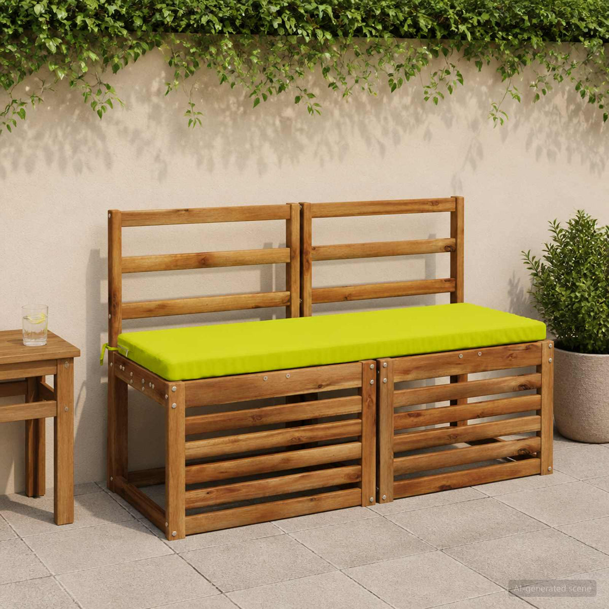 vidaXL Bench Cushions SOEST 2 pcs 100% Polyester Bright Green 1