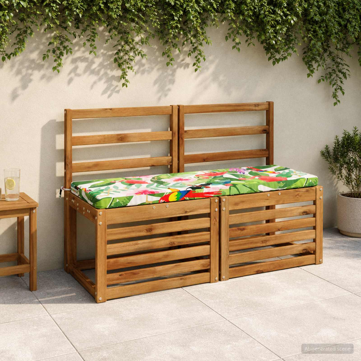 vidaXL Bench Cushions SOEST 2 pcs 100% Polyester Multicolour 1
