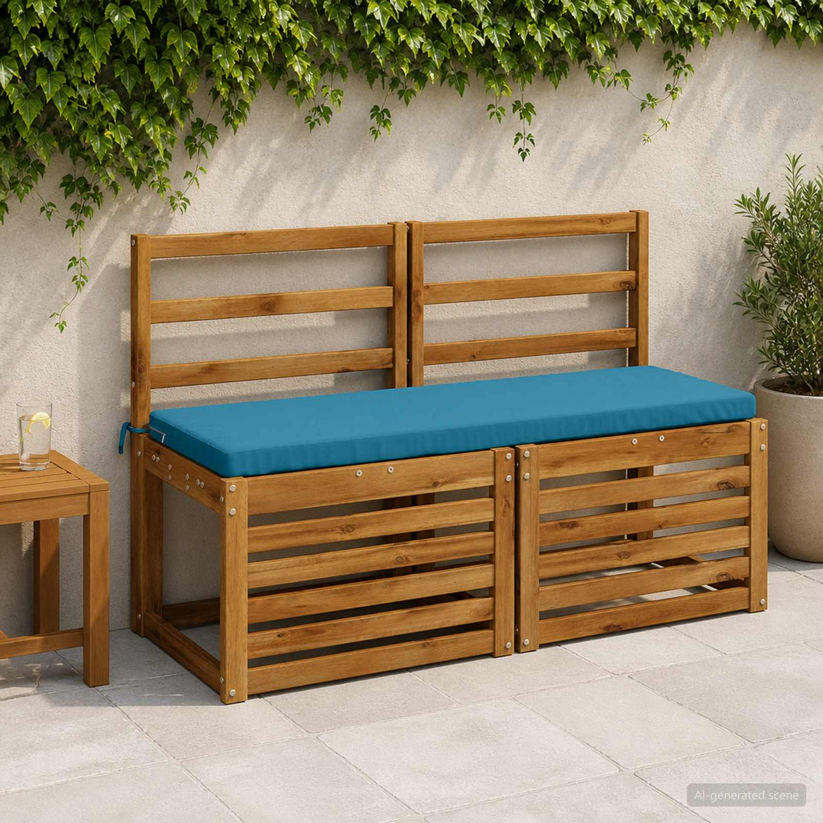 Bench Cushions SOEST 2 pcs in Light Blue