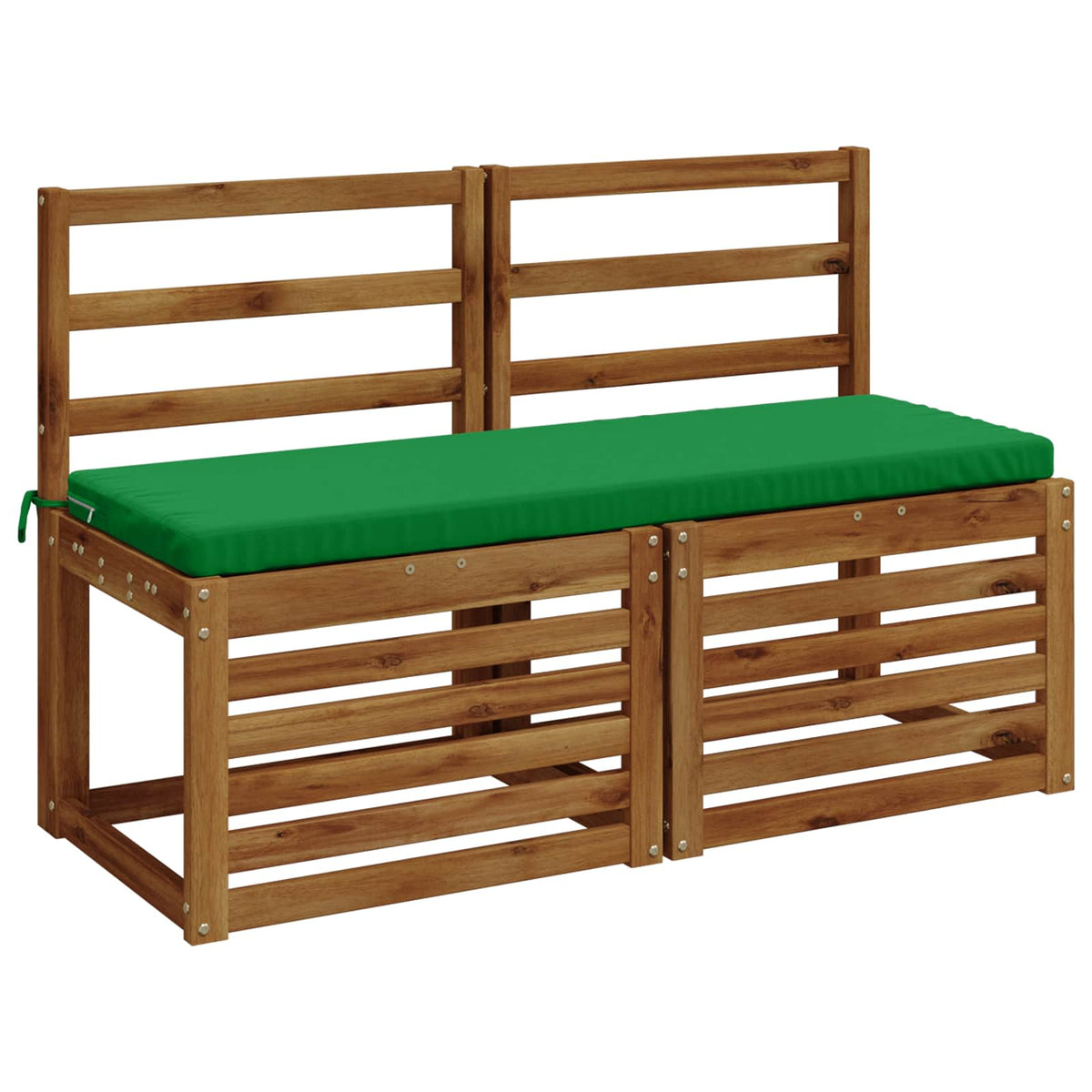 vidaXL Bench Cushions SOEST 2 pcs 100% Polyester Green 110 x 40 x 5 cm 3