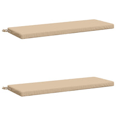 vidaXL Bench Cushions SOEST 2 pcs 100% Polyester Cream 120 x 40 x 5 cm 2
