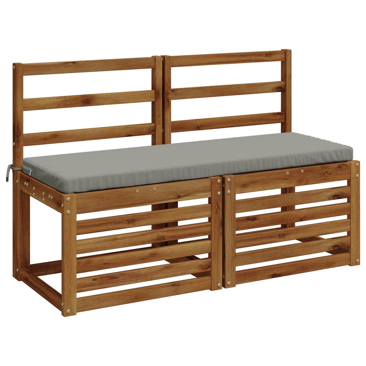 vidaXL Bench Cushions SOEST 2 pcs 100% Polyester Grey 120 x 40 x 5 cm 3