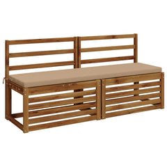 vidaXL Bench Cushions SOEST 2 pcs 100% Polyester Sand 140 x 40 x 5 cm 3