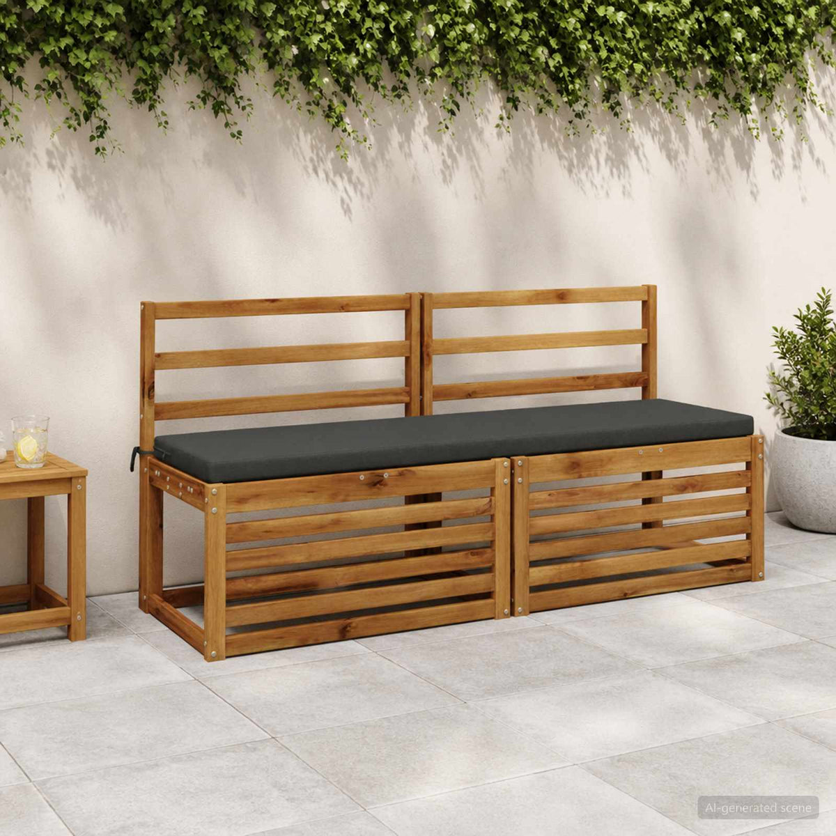 vidaXL Bench Cushions SOEST 2 pcs 100% Polyester Anthracite 1