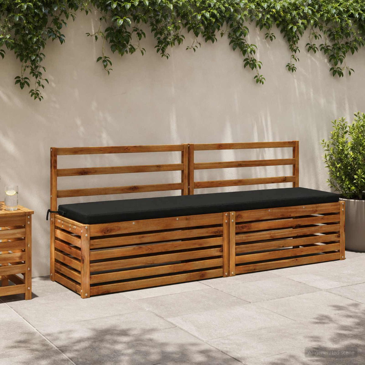 Bench Cushions SOEST 2 pcs 100% Polyester 180 x 40 x 5 cm Melange Black
