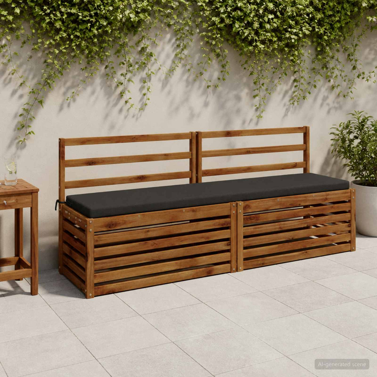 Bench Cushions SOEST 2 pcs 100% Polyester 180 x 40 x 5 cm Melange Anthracite