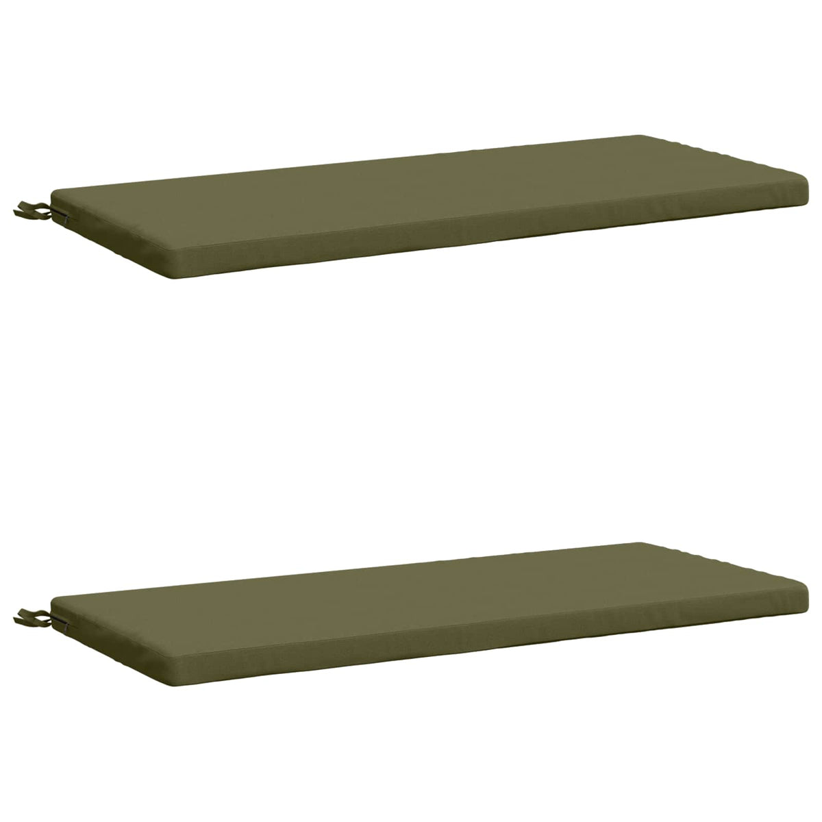 vidaXL Bench Cushions SOEST 2 pcs 100% Polyester Olive Green 2