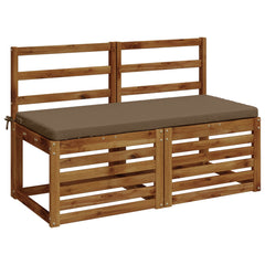 vidaXL Bench Cushions SOEST 2 pcs 100% Polyester Taupe 110 x 50 x 5 cm 3