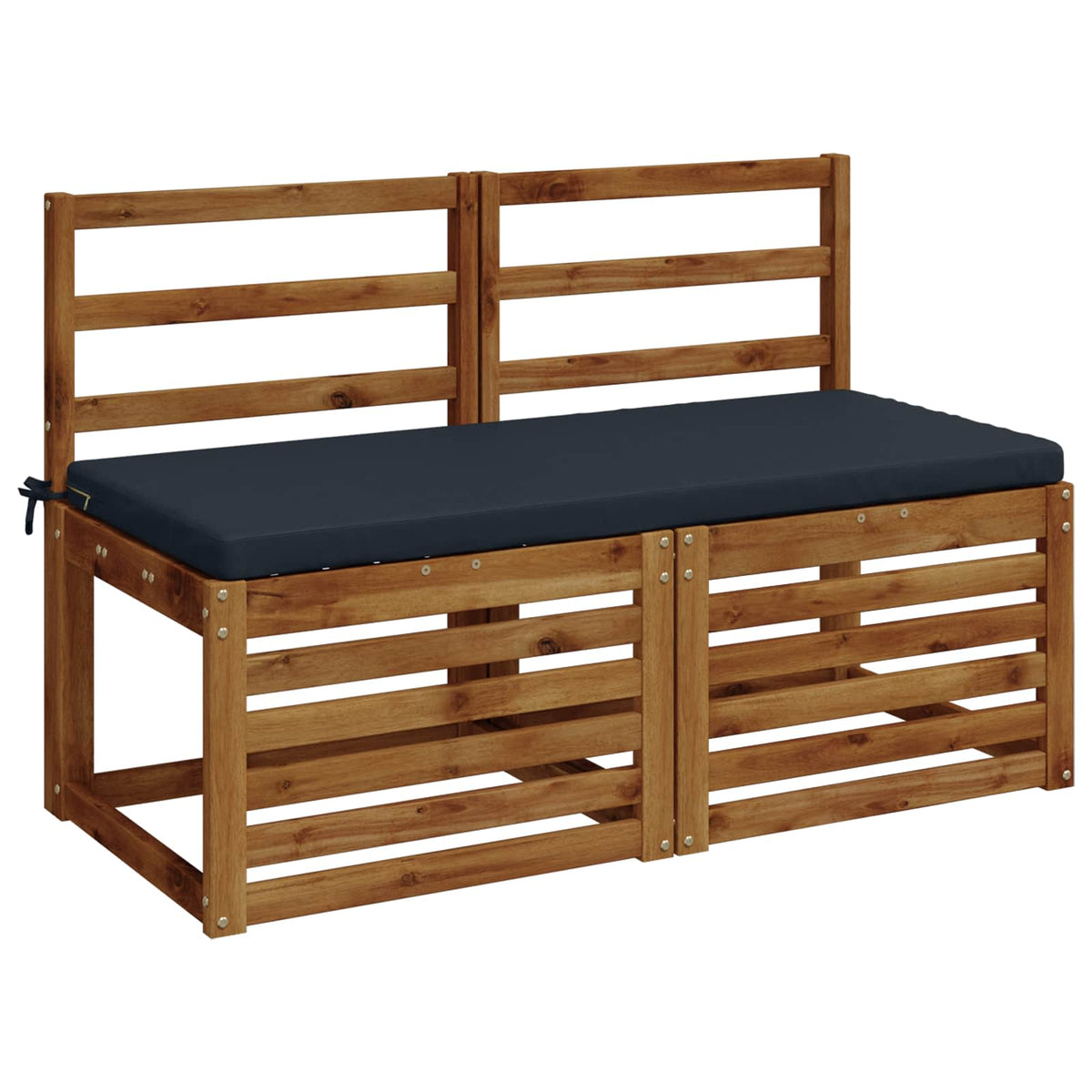 vidaXL Bench Cushions SOEST 2 pcs 100% Polyester Dark Blue 3