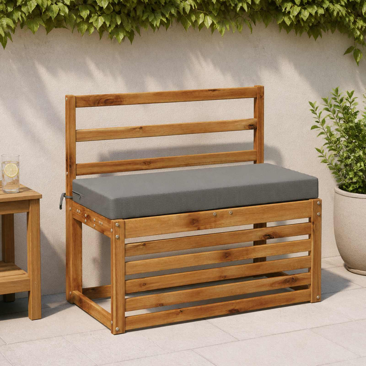 vidaXL Bench Cushions SOEST 2 pcs 100% Polyester Grey 80 x 40 x 8 cm 1