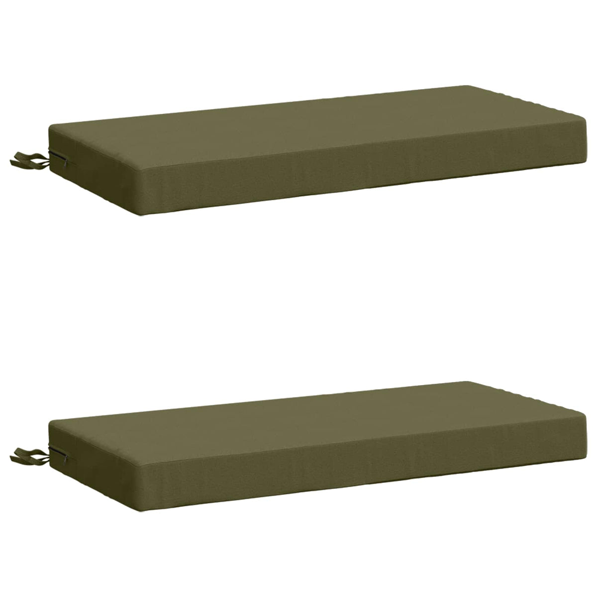 vidaXL Bench Cushions SOEST 2 pcs 100% Polyester Olive Green 2