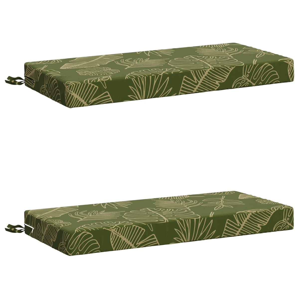 vidaXL Bench Cushions SOEST 2 pcs 100% Polyester Leaf Design 2