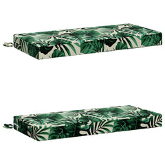 vidaXL Bench Cushions SOEST 2 pcs 100% Polyester Leaf Pattern 2