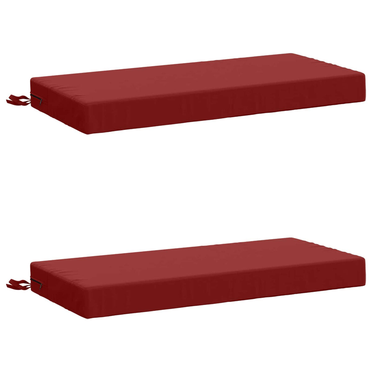 vidaXL Bench Cushions SOEST 2 pcs 100% Polyester Wine Red 2