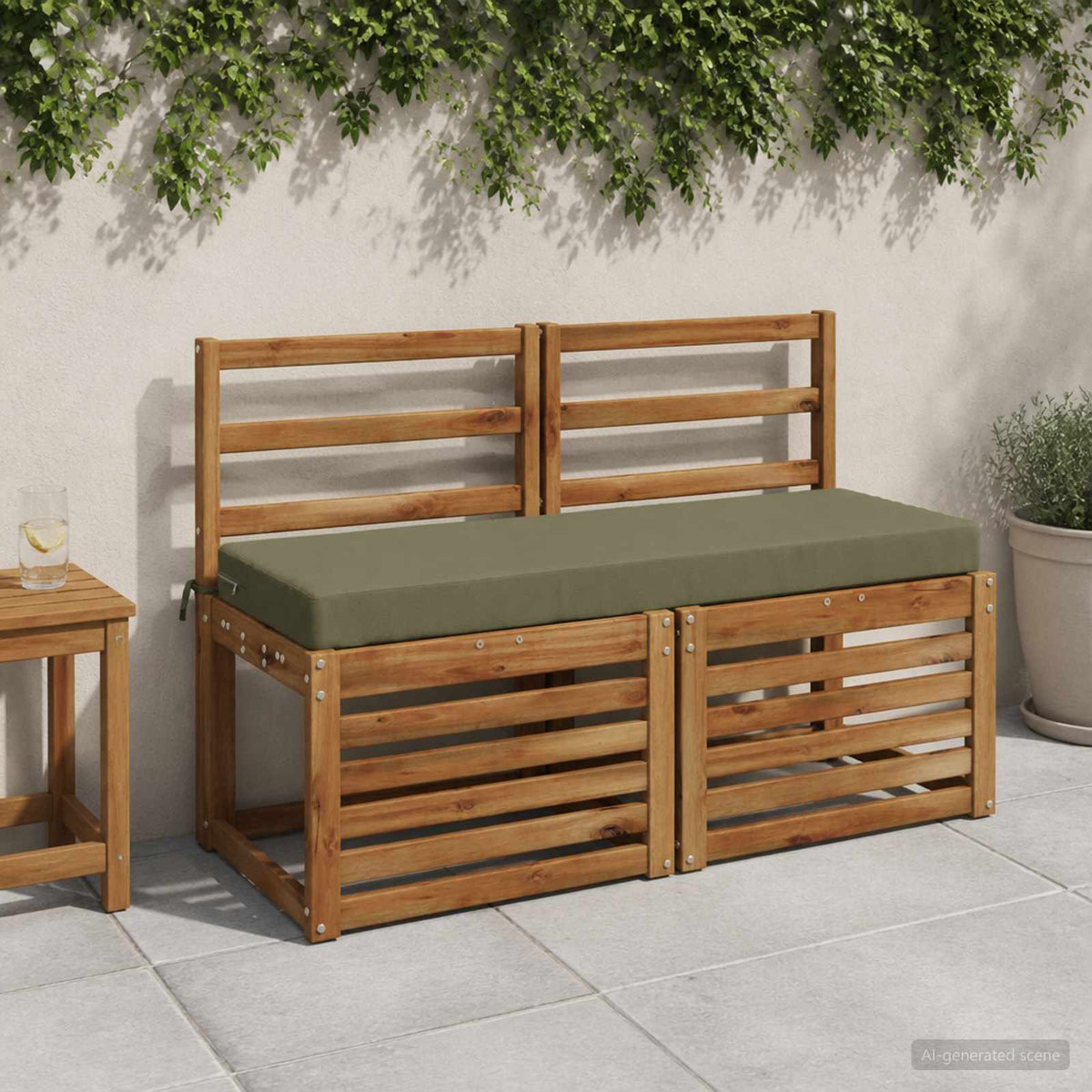 Bench Cushions SOEST Polyester Melange Olive green